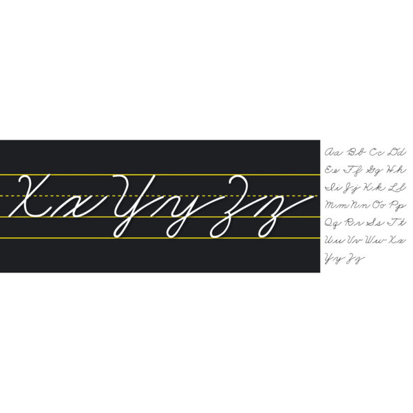 ERSNST9034-2_2.jpg Alphabet Lines Black Traditional Cursive, Pack of 2
