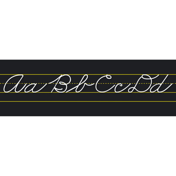 ERSNST9034-2_3.jpg Alphabet Lines Black Traditional Cursive, Pack of 2