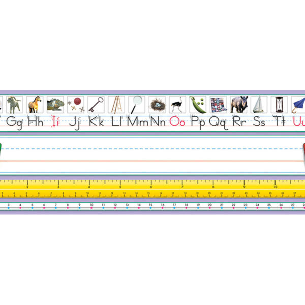 Adhesive Primary Traditional Manuscript Desk Plates, 17.5" x 4", Pack of 36