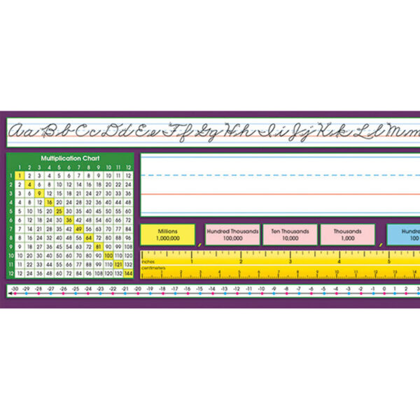 Adhesive Intermediate Traditional Cursive Desk Plates, 17.5" x 4", 36 Per Pack, 2 Packs