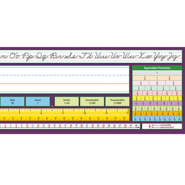 Adhesive Intermediate Traditional Cursive Desk Plates, 17.5" x 4", 36 Per Pack, 2 Packs