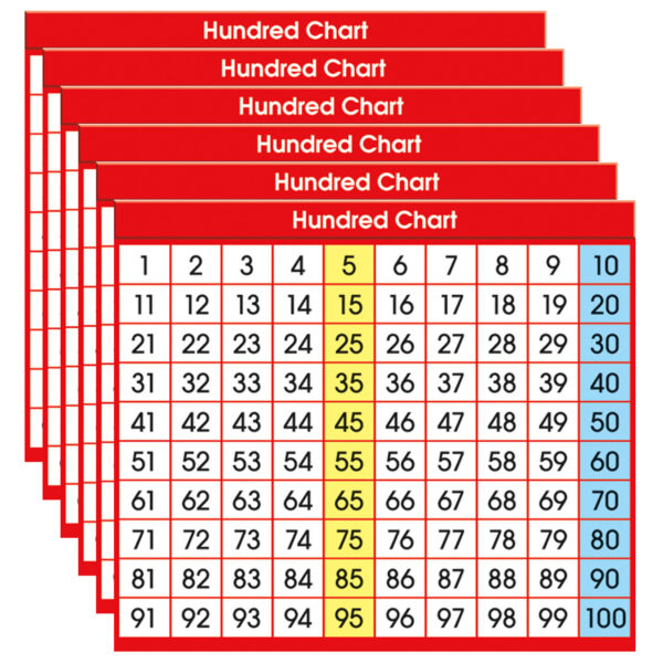ERSNST9051-6.jpg Hundred Chart Adhesive Desk Plate, 36 Per Pack, 6 Packs