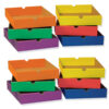 Drawers for 6-Shelf Organizer, 6 Assorted Colors, 2-1-2"H x 10-1-4"W x 13-1-4"D, 6 Drawers Per Set, 2 Sets
