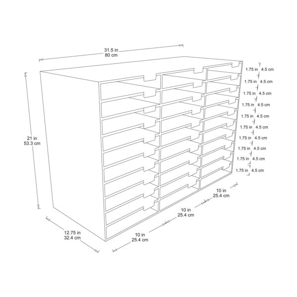 Mailbox, 30-Slot, Blue, 21"H x 31-5-8"W x 12-3-4"D