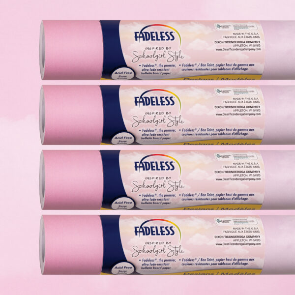 Schoolgirl Style Bulletin Board Paper, 48" x 12', Wildest Dreams, 4 Rolls