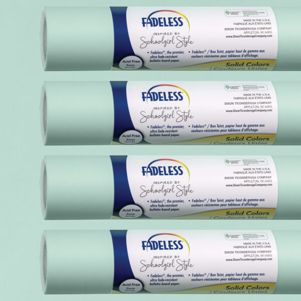 Schoolgirl Style Bulletin Board Paper, 48" x 12', Mint to Be, 4 Rolls