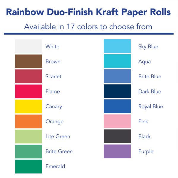 Colored Kraft Duo-Finish Paper, 48" x 200', Flame, 1 Roll