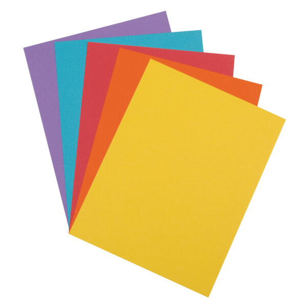 Vibrant Card Stock, 5 Assorted Colors, 8-1-2" x 11", 100 Sheets Per Pack, 2 Packs