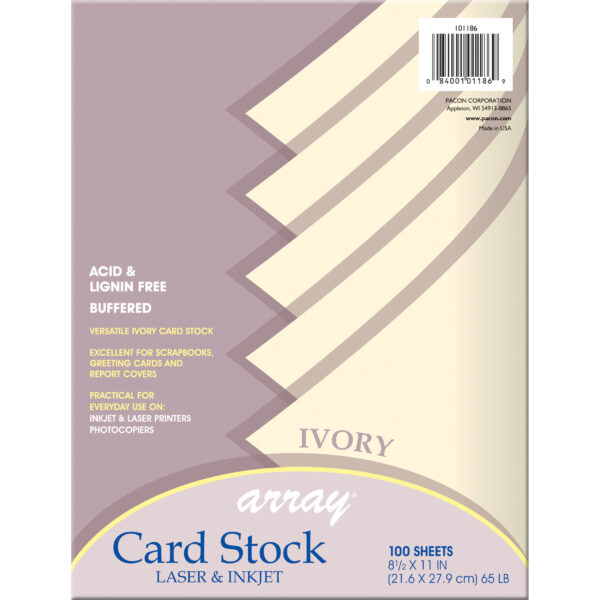 101186IvoryFin Card Stock, Classic Ivory, 8-1-2" x 11", 100 Sheets