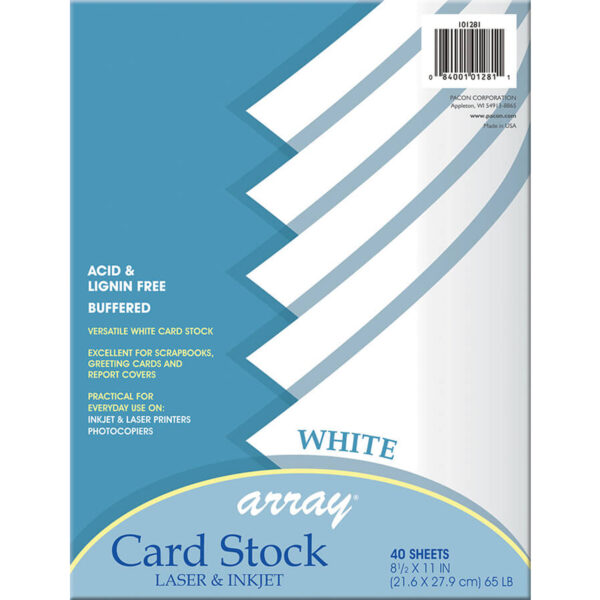 ERSPAC101281-3_1.jpg Card Stock, White, 8-1-2" x 11", 40 Sheets Per Pack, 3 Packs