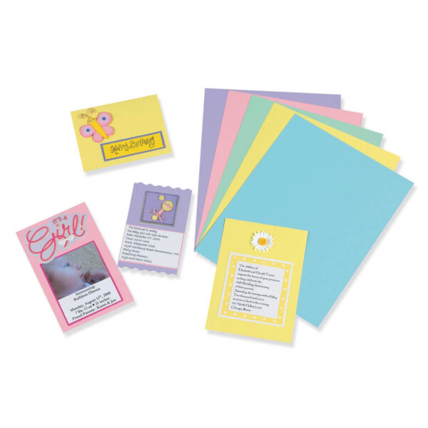 ERSPAC101315-2_2.jpg Pastel Card Stock, 5 Assorted Colors, 8-1-2" x 11", 100 Sheets Per Pack, 2 Packs