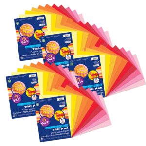 Construction Paper, Heavyweight, Warm Assorted, 9" x 12", 50 Sheets Per Pack, 5 Packs