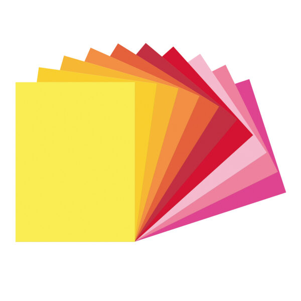 Construction Paper, Heavyweight, Warm Assorted, 9" x 12", 50 Sheets Per Pack, 5 Packs