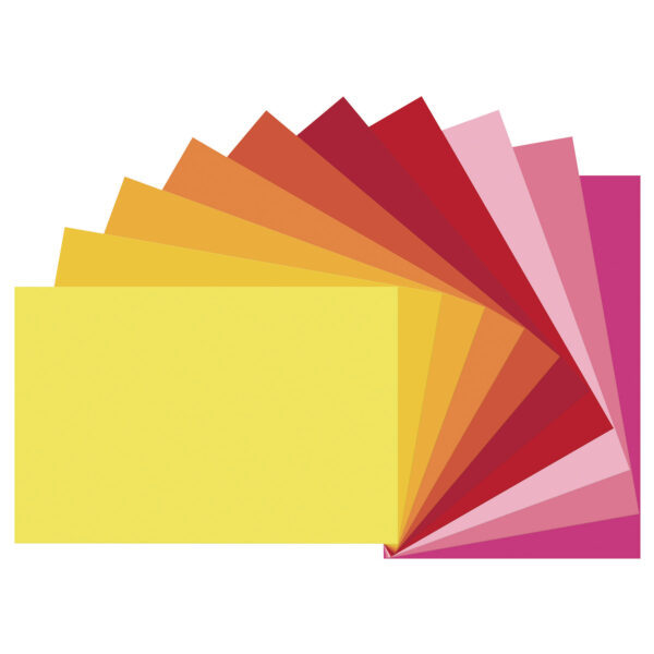 Construction Paper, Heavyweight, Warm Assorted, 12" x 18", 50 Sheets Per Pack, 3 Packs