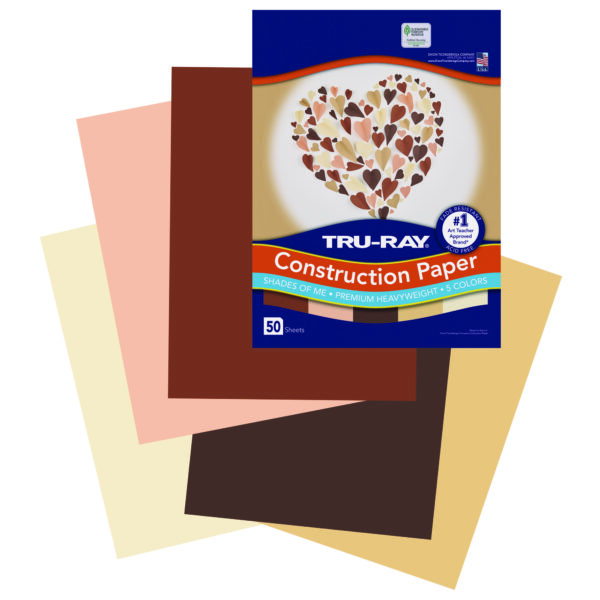 Shades of Me Construction Paper, Heavyweight, 5 Assorted Skin Tone Colors, 9" x 12", 50 Sheets Per Pack, 5 Packs