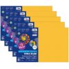 Construction Paper, Heavyweight, Gold, 12" x 18", 50 Sheets Per Pack, 5 Packs