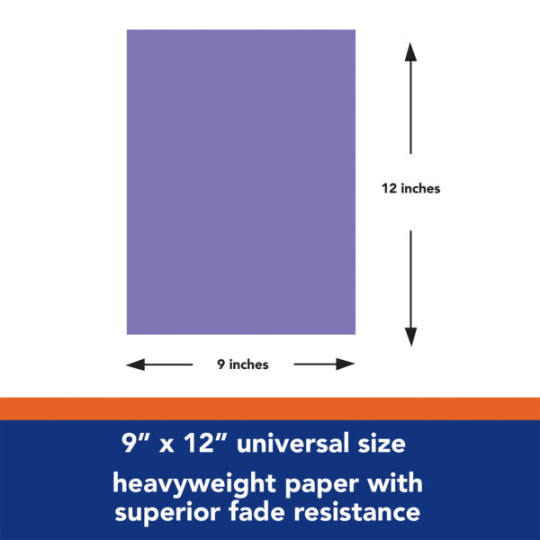Construction Paper, Heavyweight, Violet, 9" x 12", 50 Sheets Per Pack, 5 Packs