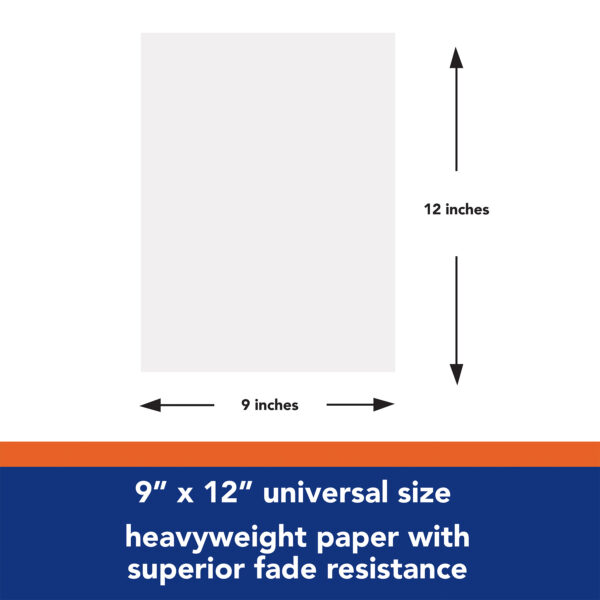 Construction Paper, Heavyweight, White, 9" x 12", 50 Sheets Per Pack, 5 Packs
