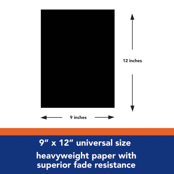 Construction Paper, Heavyweight, Black, 9" x 12", 50 Sheets Per Pack, 5 Packs