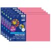 Construction Paper, Heavyweight, Shocking Pink, 12" x 18", 50 Sheets Per Pack, 5 Packs