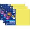 Construction Paper, Heavyweight, Lively Lemon, 12" x 18", 50 Sheets Per Pack, 3 Packs