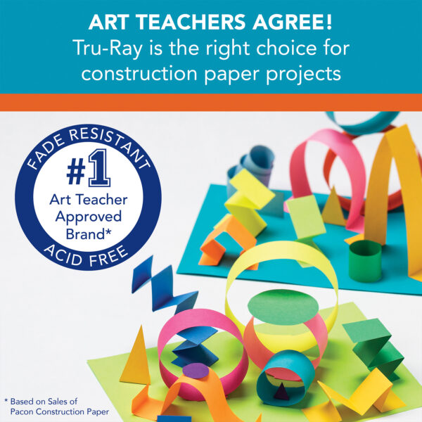 Construction Paper, Heavyweight, Electric Orange, 12" x 18", 50 Sheets Per Pack, 3 Packs