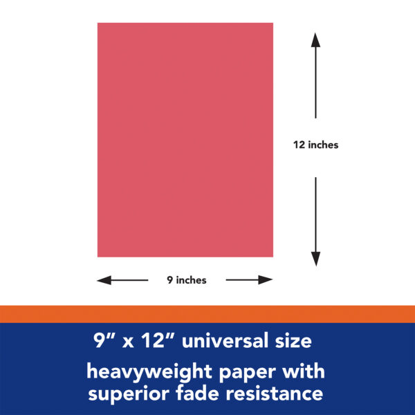 Construction Paper, Heavyweight, Red, 9" x 12", 50 Sheets Per Pack, 5 Packs