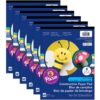 Construction Paper Pad, Medium Weight, 8 Assorted Colors, 9" x 12", 48 Sheets, Pack of 12