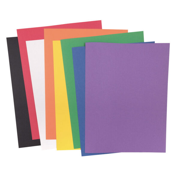 Construction Paper Pad, Medium Weight, 8 Assorted Colors, 9" x 12", 48 Sheets, Pack of 12