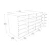 Mailbox, 15-Slot, Blue, 16-3-8"H x 31-1-2"W x 12-7-8"D