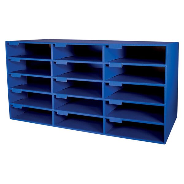 Mailbox, 15-Slot, Blue, 16-3-8"H x 31-1-2"W x 12-7-8"D