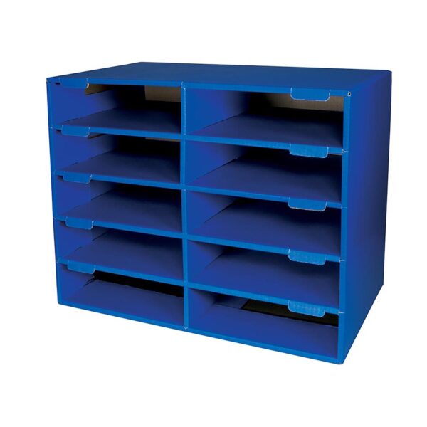 Mailbox, 10-Slot, Blue, 16-5-8"H x 21"W x 12-7-8"D