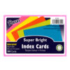 Index Cards, 5 Super Bright Assorted Colors, Unruled, 4" x 6", 100 Cards Per Pack, 6 Packs