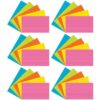Index Cards, 5 Super Bright Assorted Colors, 0.25" Ruled, 3" x 5", 75 Cards Per Pack, 6 Packs