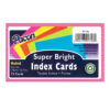 Index Cards, 5 Super Bright Assorted Colors, 0.25" Ruled, 3" x 5", 75 Cards Per Pack, 6 Packs