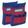 Chair Storage Pocket Chart, Blue & Red, 18-1-2"H x 14-1-2"W x 2-1-2"D, Pack of 2