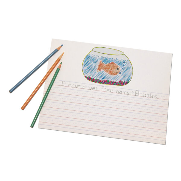 Multi-Program Picture Story Paper, 1-2" Ruled, White, 12" x 9", 500 Sheets Per Pack, 2 Packs