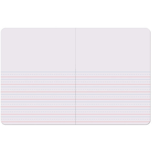 Primary Composition Book, Book Bound, D'Nealian-Zaner-Bloser, 1-2" x 1-4" x 1-4" Picture Story Ruled, 9-3-4" x 7-1-2", 100 Sheets, Pack of 6