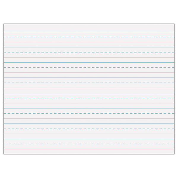 Multi-Program Handwriting Tablet, D'Nealian-Zaner-Bloser, 5-8" x 5-16" x 5-16" Ruled Long, 10-1-2" x 8", 40 Sheets, Pack of 12