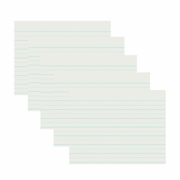 Newsprint Handwriting Paper, Alternate Dotted, Grade 1, 1" x 1-2" Ruled Long, 11" x 8-1-2", 500 Sheets Per Pack, 5 Packs
