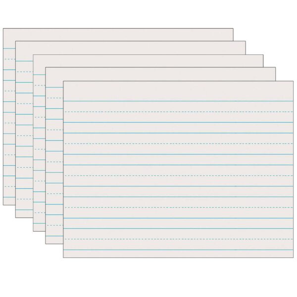 Newsprint Handwriting Paper, Skip-A-Line, Grade 1, 1" x 1-2" x 1-2" Ruled Long, 11" x 8-1-2", 500 Sheets Per Pack, 5 Packs