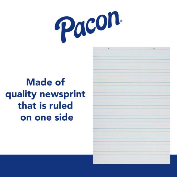 Primary Chart Pad, White, 1" Ruled Short Way, 24" x 36", 100 Sheets