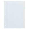 Recycled Filler Paper, White, 3-Hole Punched, 9-32" Ruled w- Margin 8-1-2" x 11", 150 Sheets Per Pack, 6 Packs