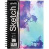 Fashion Poly Sketch Book, Watercolor Splash, Unruled, 12" x 9", Pack of 3
