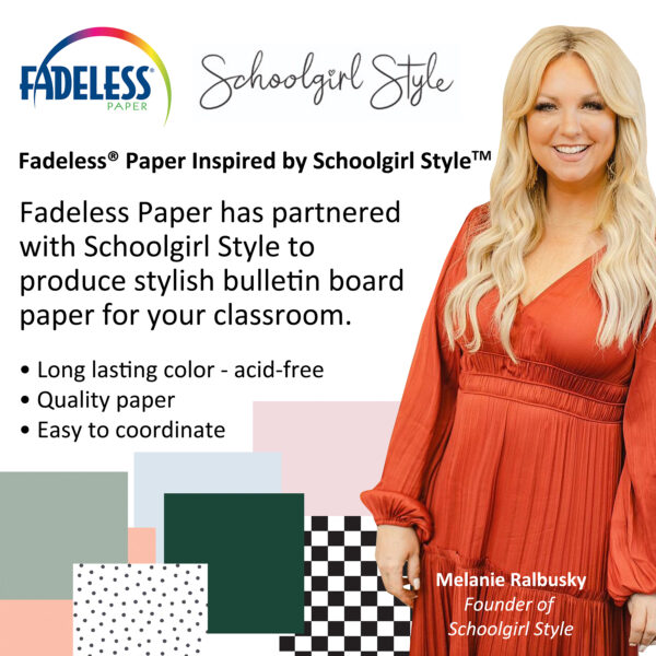 Schoolgirl Style Bulletin Board Paper, 48" x 50' Roll, Little Miss