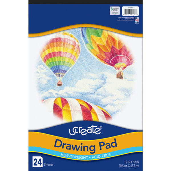 ERSPAC4737-3_1.jpg Drawing Paper Pad, Heavyweight, 12" x 18", 24 Sheets, Pack of 3