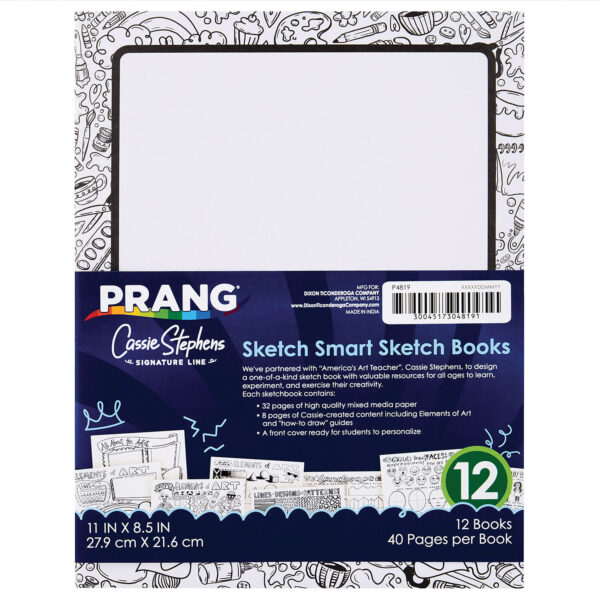 ERSPAC4819.jpg Sketch Smart Sketch Book, White, 11" x 8.5", 40 Sheets, Pack of 12