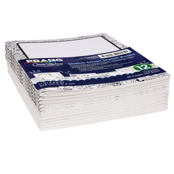 Stacked from 10 images. Method=A (R=6,S=4) Sketch Smart Sketch Book, White, 11" x 8.5", 40 Sheets, Pack of 12