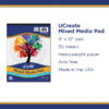 400129479 (P4827) UCreate® MixedMediaPad_9x12_50ct_COO-CANADA_( Mixed Media Pad, 9" x 12", 50 Sheets, Pack of 3