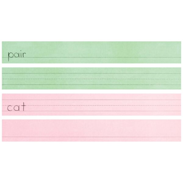 Sentence Strips, 5 Assorted Colors, 1-1-2" Ruled, 3" x 24", 100 Strips Per Pack, 3 Packs